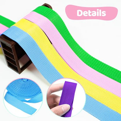 Polypropylene Webbing 1 Inch 1.5 inch 2 inch Nylon Webbing Straps, 5 10 25 50 100 Yards Webbing Strapping - color: Light Blue, size: 2 Inches x 5 Yards