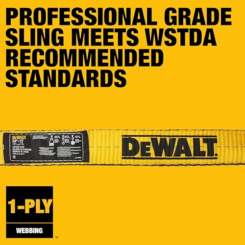 DEWALT 2"×12', 1-Ply, Type 3, Class 7 Heavy-Duty Lifting Sling, 1-Pack - size: 2” x 12’, style: Single