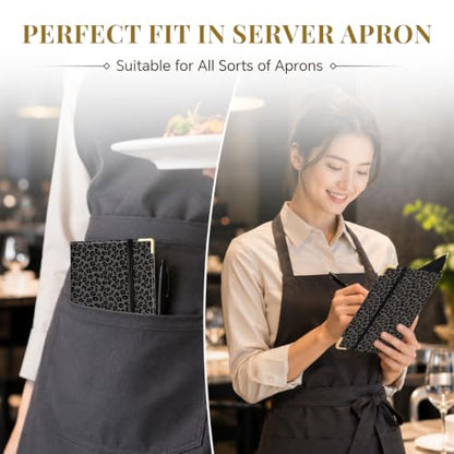 Server Book,7 Pocket Zipper Organizer,Server Books for Waitress - color: Dark Leopard