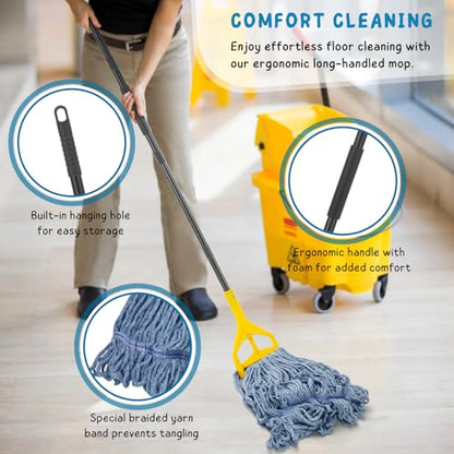 Commercial Mop for Floor Cleaning, 59'' Heavy Duty Industrial Cotton Mops - size: 59in