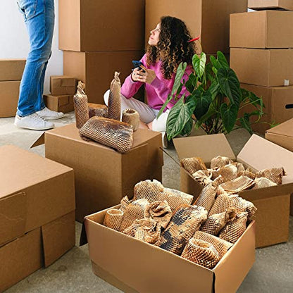 Honeycomb Packing Paper, 15" x 262' Honeycomb Cushioning Wrap Roll for Moving Shipping Packaging Gifts, Recyclable Honeycomb Paper Moving Supplies Bubble Paper Wrapping Protective Roll Khaki - size: 15" x 262'
