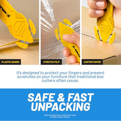 PRO 1000 Stretch Wrap for Furniture Wrapping & Moving, 15 Inch x 1000 Ft 70 Gauge with Rotating Handles, 4 Rolls + Bonus 4 Inch Mini Rolls & Safety Cutter, Heavy Duty Pallet Wrap Kit - size: 1000 ft