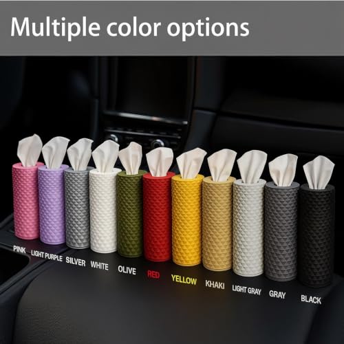 Car Cup Holder Tissue Box Holder – Auto Interior Accessories for Men & Women，Car Accessories Organizer with Premium Tissues with 1 Pack Tissues, Universal Fit for Most Vehicles (White) - color: White