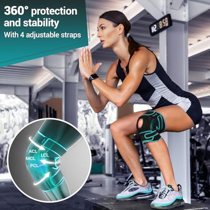DR. BRACE ELITE Knee Brace with Side Stabilizers & Patella Gel Pads - color: Earth, size: Large