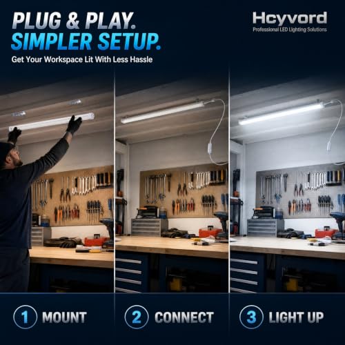 4FT LED Shop Light Fixture, 6000K Linkable Work Light, 4 Pack - size: 4pcs-4FT-6000K White