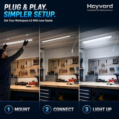 4FT LED Shop Light Fixture, 6000K Linkable Work Light, 4 Pack - size: 4pcs-4FT-6000K White