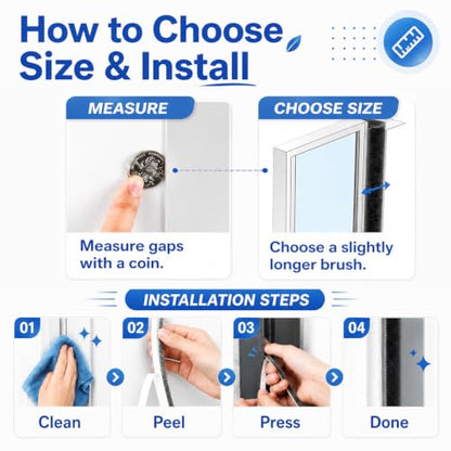 ZOMPAGO Brush Weather Stripping Door Window Seal, 0.9 in x0.4 x 32.8 FT - size: 1 Roll, 0.9 in x 0.4 in x 32.8 FT, Grey