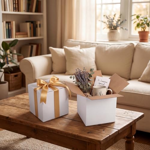6x6x6 inch Cardboard Shipping Boxes, Set of 30 Square Boxes, White - size: 6x6x6 inch 30 Pack