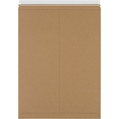BOX USA Rigid Mailers 18" x 24" (50-Pack) - Kraft Mailer Envelopes for Oversized Posters, Artwork, Presentation Prints - Stay Flat