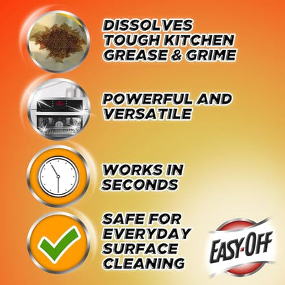 Easy Off Specialty Kitchen Degreaser Cleaner, Clear, Lemon, 16 Fl Oz