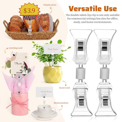 Double-Sided Clips Transparent Mini 20 Pack 3.54 X 0.98 X 0.39 in