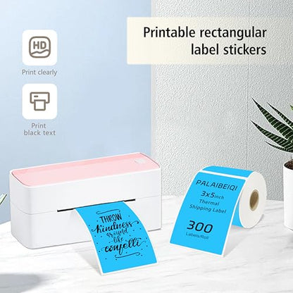 3x5 Inch Thermal Labels,Rectangle Sticker,300PCS Water & Oil Proof Shipping Labels with Strong Adhesive,Compatible with Zebra & Rollo,for Moving Boxes,Small Business & Inventory,Sky Blue - color: Sky Blue