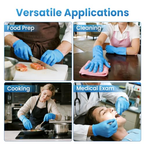 Borje Nitrile Exam Gloves Small, 100 Count Disposable Gloves, Blue - color: Blue, size: Small