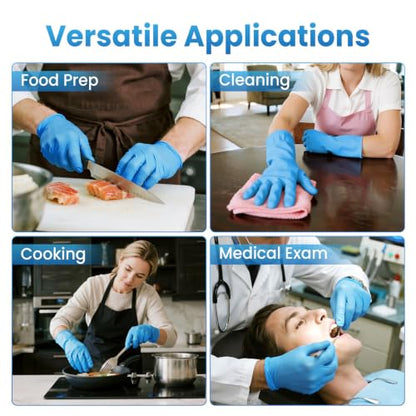 Borje Nitrile Exam Gloves Large, 100 Count Disposable Gloves, Blue - color: Blue, size: Large