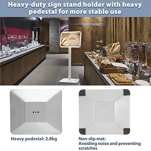 8.5x11in Floor Sign Stand, Heavy Duty Sign Holder, Silver, 3 Pack