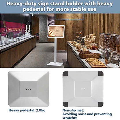8.5x11in Floor Sign Stand, Heavy Duty Sign Holder, Silver, 3 Pack