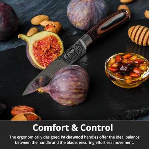 Yatoshi Professional Kitchen Knife Set, 15 Pieces, High Carbon Stainless Steel, Ergonomic Handle - color: Brown, size: 15-Piece