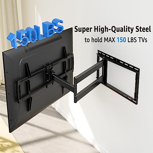 MOUNTUP Long Arm TV Wall Mount with 40’’ Extension, Full Motion TV Mount for Most 42''-90'' TVs, Corner Bracket with Swivel Tilt Max VESA 800x400mm Load Up to 150 LBS Fit 16/18/24'' Stud MU0059 - size: 42-90 inch, 150 lbs, Indoor 40.4 inch Arm