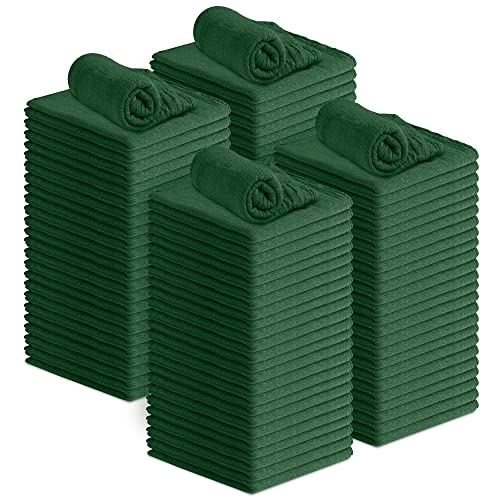 Avalon Towels Cotton Shop Rags – (Pack of 100) Size 12x14 Inches Cleaning Rags – Absorbent Shop Towels and Multipurpose Cleaning Towels for Automobiles, Industries, Garage and Homes (Green) - color: Green, size: 12x14 Inch (Pack of 100)