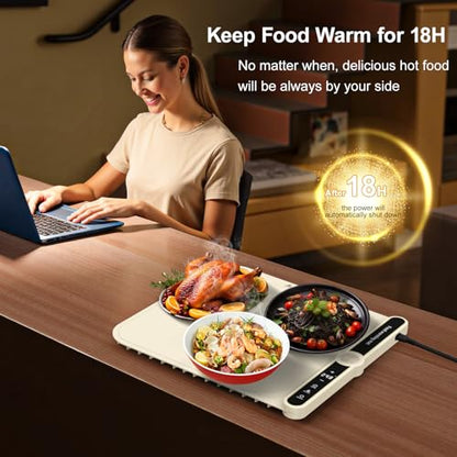 Small Warming Mat for Food 15"x16" - 9-Level Temp Control 120V - size: Beige-S 15*16in