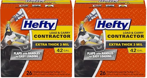Hefty Heavy Duty Trash Bags, Large | 42 Gallon | For Contractors | 26 Count, Pack of 2 - size: 26 Count (Pack of 2)
