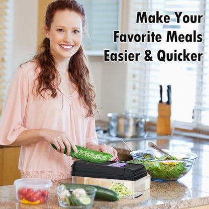 15-in-1 Vegetable Chopper with 10 Blades, Food Veggie Cutter, Purple - color: Purple, size: 10 Blades