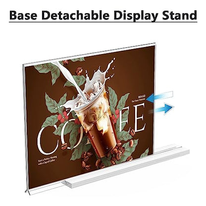 MaxGear Acrylic Sign Holder Horizontal Double Sided Display Stand 2 Pack - size: 2 Pack 11x8.5