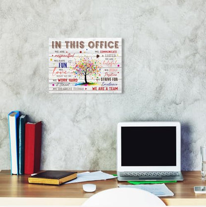 YEOION In This Office We Are Team Wall Art,Canvas Framed - color: Teamwork Quote