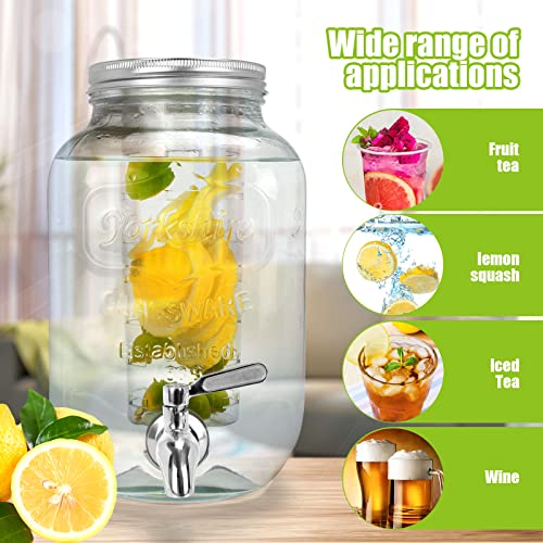 1 Gallon Glass Drink Dispensers For Parties 2PACK.Beverage Dispenser,Glass Drink Dispenser With Stand And Stainless Steel Spigot 100% Leakproof.Lemonade Dispenser With Ice Cylinder.Laundry Detergent - size: 1 Gallon Double With Stand
