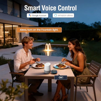 SURAIELEC 20A Heavy-Duty Outdoor WiFi Smart Timer Switch App/Voice Control