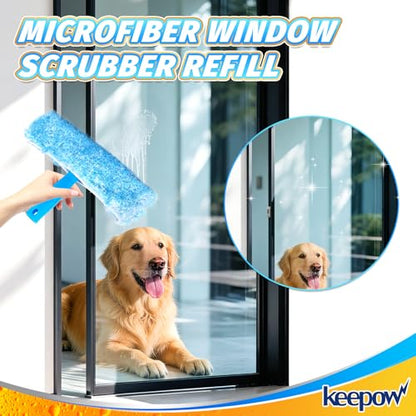KEEPOW 3 Pack 10" Microfiber Window Scrubber Refill Compatible with MR.SIGA - color: 3 Pack