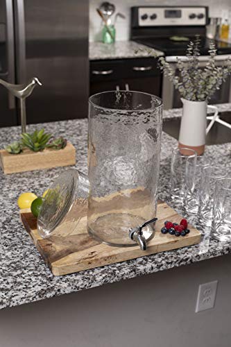 Glass Beverage Dispenser - 1.5 Gallon Drink Dispenser for Parties with Stainless Steel Spigot and Lid - Ideal for Serving Iced Tea, Lemonade, Juice, Sangria, or Cocktails by BIRDROCK HOME