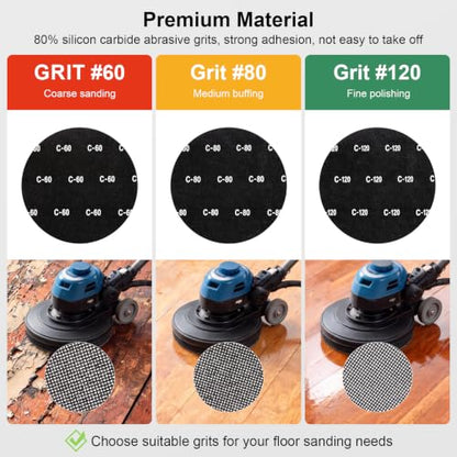 17" Sanding Screen Mesh,60 Grit Floor Sanding Discs for Wood-10p