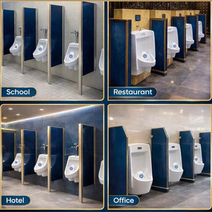 PREMIUM Urinal Screen Deodorizer-12 Pack, LONG-LASTING (Up to 30 DAYS/3000 FLUSHES), ANTI SPLASH & ODOR CONTROL, Urinal Cakes for Men Bathroom, Ocean Breeze Scent, with Gloves & Tongs