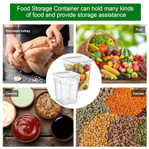 FoldTier 2 Pcs Square Food Storage Containers, White, 22 Qt - color: White, size: 22 Qt