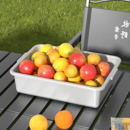8 L Commercial Bus Tote Box, Light Grey Plastic Dish Pan 5 Pack - size: 8 L without Lid