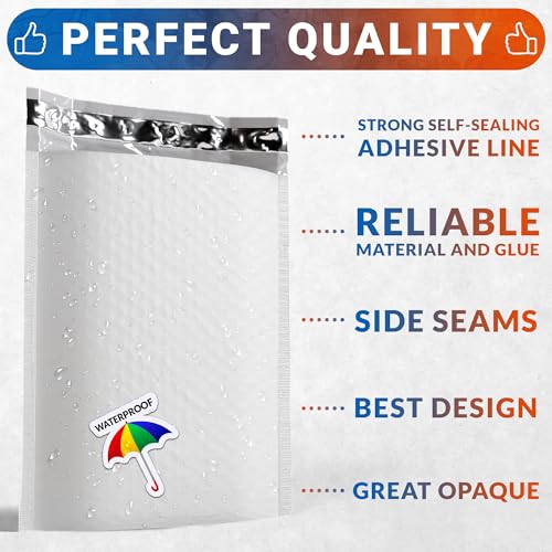 ABC PACK & SUPPLY White Bubble Mailers, 8.5 x 11.25 x 4 Inch, Pack of 75, Waterproof Self-Seal Padded Shipping Envelopes with Bottom Gusset for Secure Packaging - size: 8.5" x 11.25" x 4" / 75 Pack