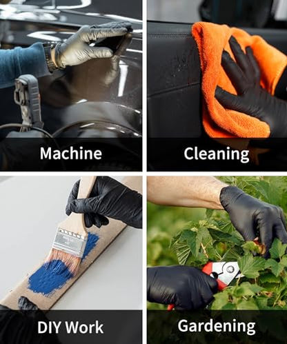 NEOTRIL 6 Mil Heavy Duty Black Nitrile Disposable Gloves, Latex Powder-Free, Textured Rubber Gloves for Cooking Mechanic - color: Black (Box of 1000), size: Small