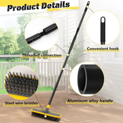 2 in 1 Stainless Steel Wire Brush Heavy Duty Floor Deck Scrub