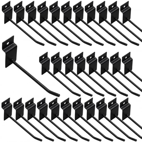 100Pcs Slatwall Hooks Bulk Set, Heavy Duty Slat Wall Hanging Hook and Hanger, Slatwall Pegboard Accessories for Retail Shop Display, Garage Organization (Black, 4 Inches/10 CM) - color: Black, size: 4 Inches/10 CM