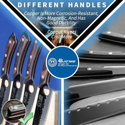 XYJ Professional Serbian Chef Knife Set with Roll Bag - color: Coffee