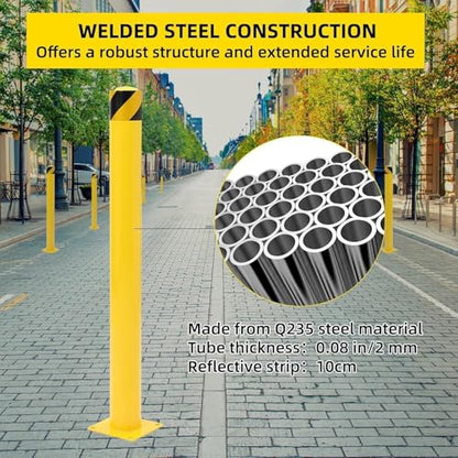 36 in Safety Bollard 1 Pack, Heavy Duty Steel Traffic Barrier Post - size: 36 Inch - 1 Pack