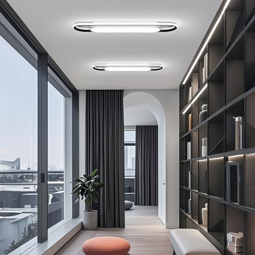 28.3 Inch Smart LED Ceiling Light,40W High Brightness Linear Flush Mount Light Fixture,Dimmable Long Led Ceiling Lamp with Remote Control for Kitchen,Garage,Hallway,Laundry,Study Room. - color: Dimmable (3000K -6500K), size: 2.36 FT (28.3 Inch / 72cm)