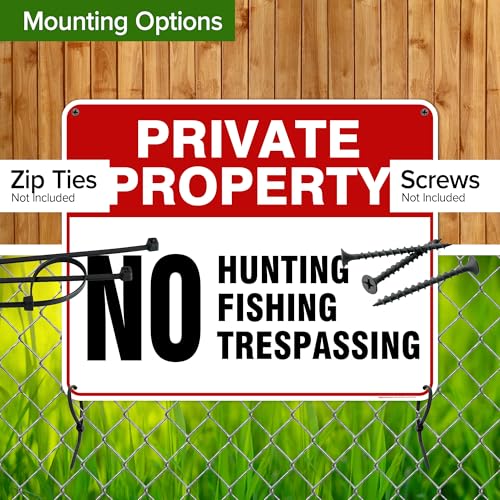 Private Property No Fishing No Hunting No Trespassing Sign, 24x30 Inches, - size: 24x30 - Polyethylene