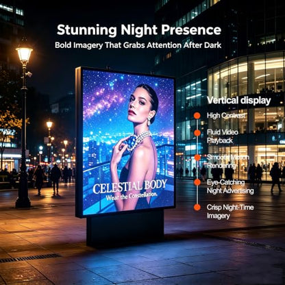 P5 Outdoor 65"x34" LED Sign Programmable Digital Board -High-Res Scrolling Display, USB and WiFi Control, Custom Images & Video for Business