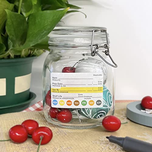LLIKED 2"x3" Dissolvable Labels 250 Pcs Shelf Life Food Rotation Use by