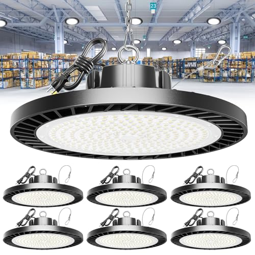 ONLYLUX 250W UFO LED High Bay Light, 37500LM 6000K High Bay Led Shop Lights - size: 250W-6P-6000K