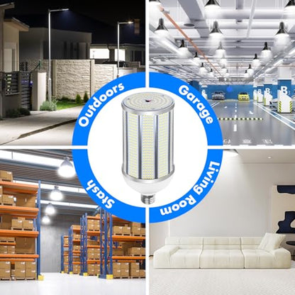 HJFF 2-Pack 150W LED Corn Light Bulbs,5000K 24000lm,E26/E39 Base,1500W Equivalent LED Corn Bulbs for Commercial Industrial Lighting Warehouse High Bay Light - style: 150w 5000K