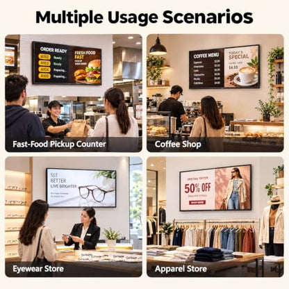 43" 4K Wall Mount Digital Signage, 3840 x 2160P 16:9 Screen Monitor - size: 43inch 4K