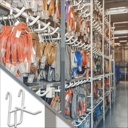 Moxweyeni 25 Pack Grid Wall Hooks, 2 Inch White Gridwall Hanger - color: White, size: 2 Inch